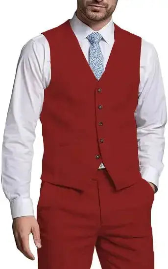 Suits for Men 2 Pieces Vest and Pants Set Gentleman Classic Suit for Men Tuxedo Suit for Men for Wedding Summer Beach by Dropshipman