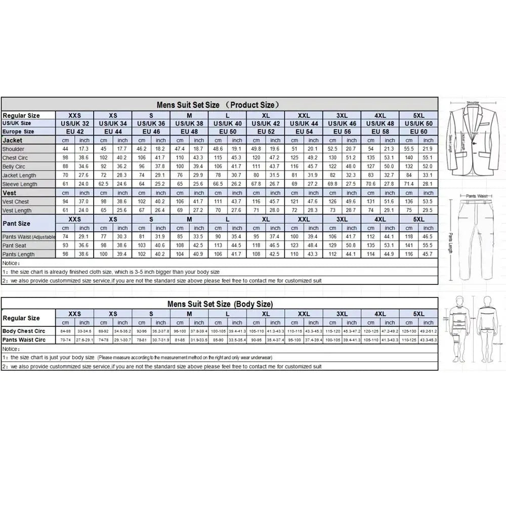 Suits for Men 2 Pieces Vest and Pants Set Gentleman Classic Suit for Men Tuxedo Suit for Men for Wedding Summer Beach SHOPEZRA L.L.C.