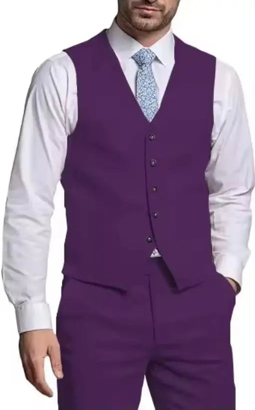 Suits for Men 2 Pieces Vest and Pants Set Gentleman Classic Suit for Men Tuxedo Suit for Men for Wedding Summer Beach SHOPEZRA L.L.C.