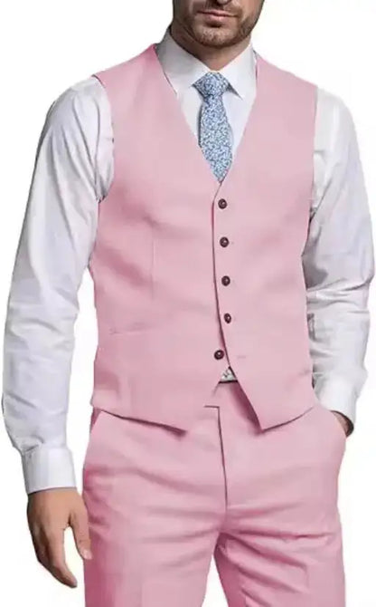 Suits for Men 2 Pieces Vest and Pants Set Gentleman Classic Suit for Men Tuxedo Suit for Men for Wedding Summer Beach by Dropshipman