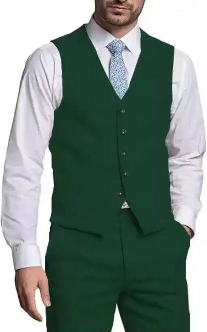 Suits for Men 2 Pieces Vest and Pants Set Gentleman Classic Suit for Men Tuxedo Suit for Men for Wedding Summer Beach by Dropshipman
