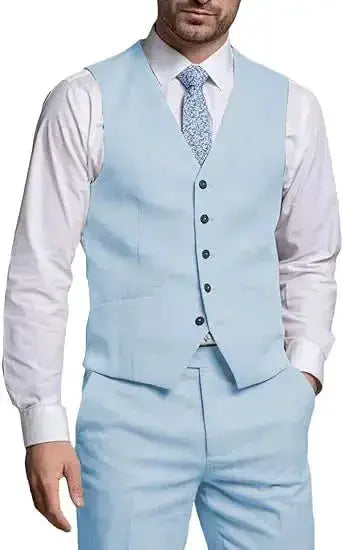 Suits for Men 2 Pieces Vest and Pants Set Gentleman Classic Suit for Men Tuxedo Suit for Men for Wedding Summer Beach by Dropshipman