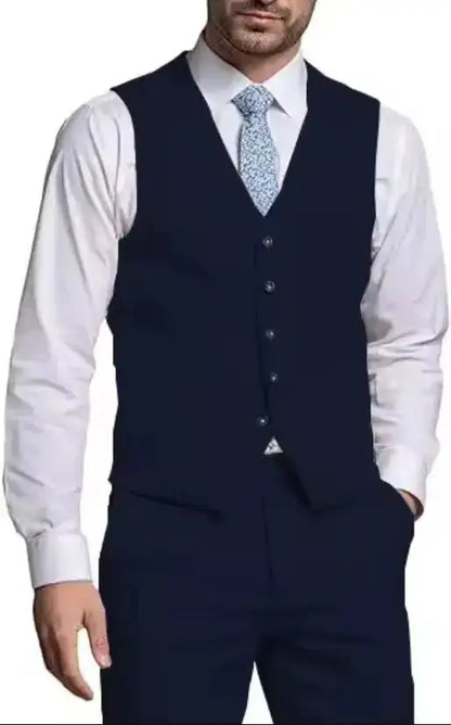 Suits for Men 2 Pieces Vest and Pants Set Gentleman Classic Suit for Men Tuxedo Suit for Men for Wedding Summer Beach by Dropshipman