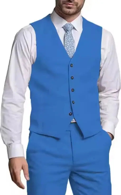 Suits for Men 2 Pieces Vest and Pants Set Gentleman Classic Suit for Men Tuxedo Suit for Men for Wedding Summer Beach SHOPEZRA L.L.C.