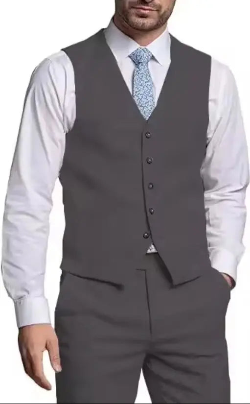 Suits for Men 2 Pieces Vest and Pants Set Gentleman Classic Suit for Men Tuxedo Suit for Men for Wedding Summer Beach SHOPEZRA L.L.C.