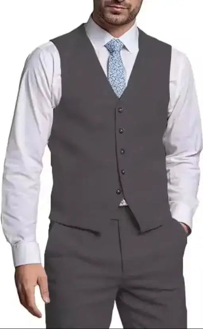 Suits for Men 2 Pieces Vest and Pants Set Gentleman Classic Suit for Men Tuxedo Suit for Men for Wedding Summer Beach by Dropshipman