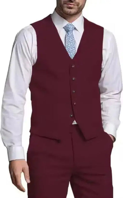 Suits for Men 2 Pieces Vest and Pants Set Gentleman Classic Suit for Men Tuxedo Suit for Men for Wedding Summer Beach by Dropshipman