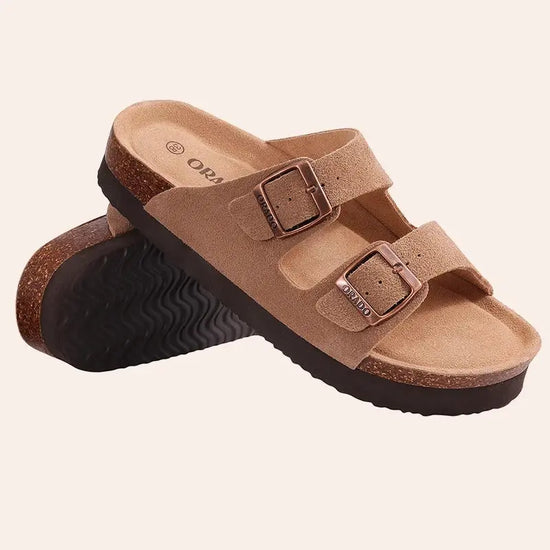 Shevalues Cork Sole Slippers For Women Men Classic Suede Summer Sandals With Arch Support Fashion Orthopedic Beach Cork Shoes SHOPEZRA L.L.C.