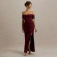 DRESS FORU Elegant Red Evening Dress Jersey for Floor-Length One Word Collar Prom Party Sheath Vestidos De Fiesta Customized SHOPEZRA L.L.C.