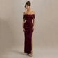 DRESS FORU Elegant Red Evening Dress Jersey for Floor-Length One Word Collar Prom Party Sheath Vestidos De Fiesta Customized SHOPEZRA L.L.C.