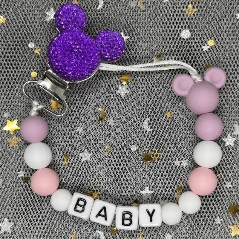 2026 Custom Name Baby Pacifier Clips Chain Silicone Beads Teether Toys Dummy Holder Russian English Name Pacifier Chain Newborn by Dropshipman