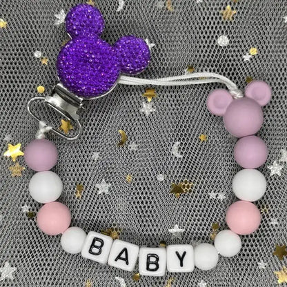 2026 Custom Name Baby Pacifier Clips Chain Silicone Beads Teether Toys Dummy Holder Russian English Name Pacifier Chain Newborn by Dropshipman