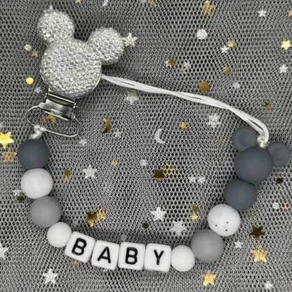 2026 Custom Name Baby Pacifier Clips Chain Silicone Beads Teether Toys Dummy Holder Russian English Name Pacifier Chain Newborn by Dropshipman