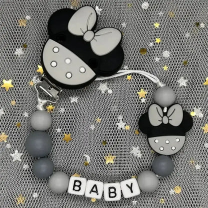 2026 Custom Name Baby Pacifier Clips Chain Silicone Beads Teether Toys Dummy Holder Russian English Name Pacifier Chain Newborn by Dropshipman