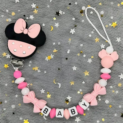 2026 Custom Name Baby Pacifier Clips Chain Silicone Beads Teether Toys Dummy Holder Russian English Name Pacifier Chain Newborn by Dropshipman