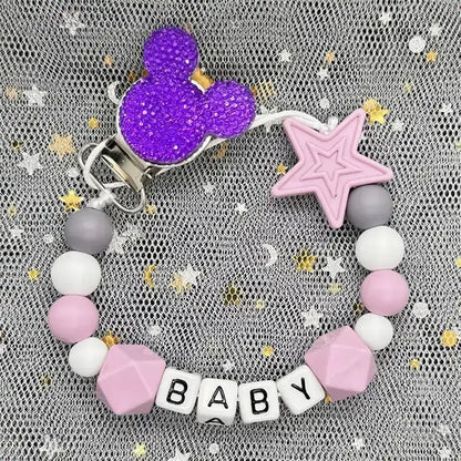 2026 Custom Name Baby Pacifier Clips Chain Silicone Beads Teether Toys Dummy Holder Russian English Name Pacifier Chain Newborn by Dropshipman
