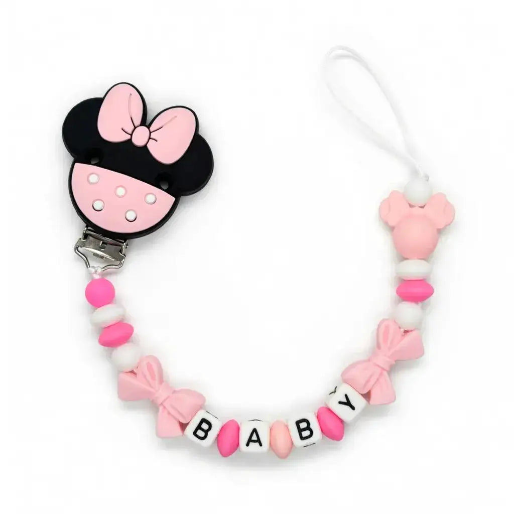 2026 Custom Name Baby Pacifier Clips Chain Silicone Beads Teether Toys Dummy Holder Russian English Name Pacifier Chain Newborn by Dropshipman