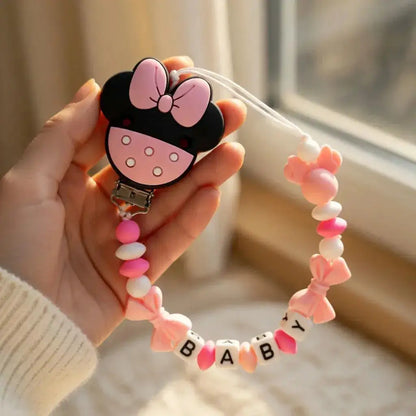 2026 Custom Name Baby Pacifier Clips Chain Silicone Beads Teether Toys Dummy Holder Russian English Name Pacifier Chain Newborn by Dropshipman