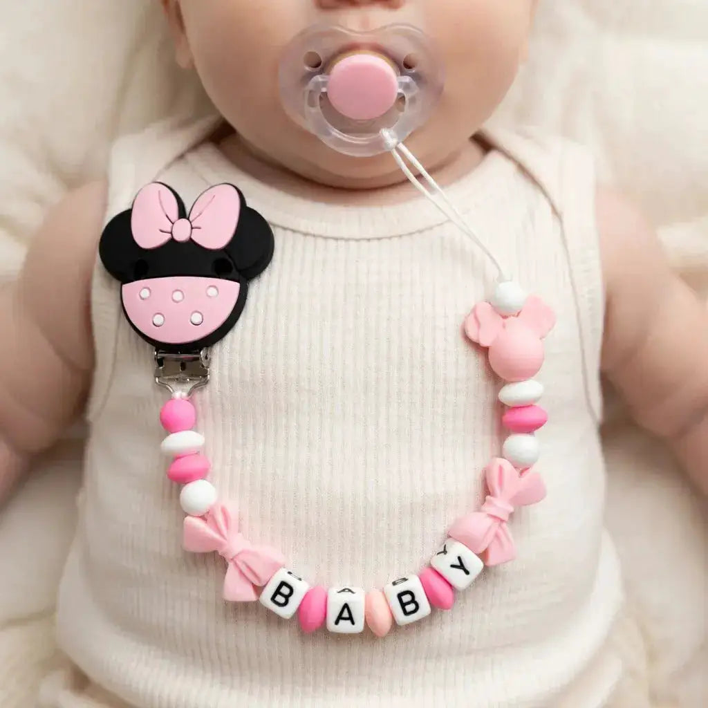 2026 Custom Name Baby Pacifier Clips Chain Silicone Beads Teether Toys Dummy Holder Russian English Name Pacifier Chain Newborn by Dropshipman