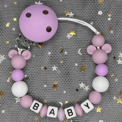 2026 Custom Name Baby Pacifier Clips Chain Silicone Beads Teether Toys Dummy Holder Russian English Name Pacifier Chain Newborn SHOPEZRA L.L.C.