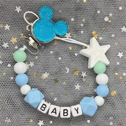 2026 Custom Name Baby Pacifier Clips Chain Silicone Beads Teether Toys Dummy Holder Russian English Name Pacifier Chain Newborn SHOPEZRA L.L.C.