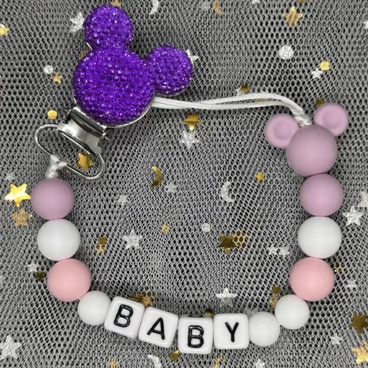 2026 Custom Name Baby Pacifier Clips Chain Silicone Beads Teether Toys Dummy Holder Russian English Name Pacifier Chain Newborn SHOPEZRA L.L.C.