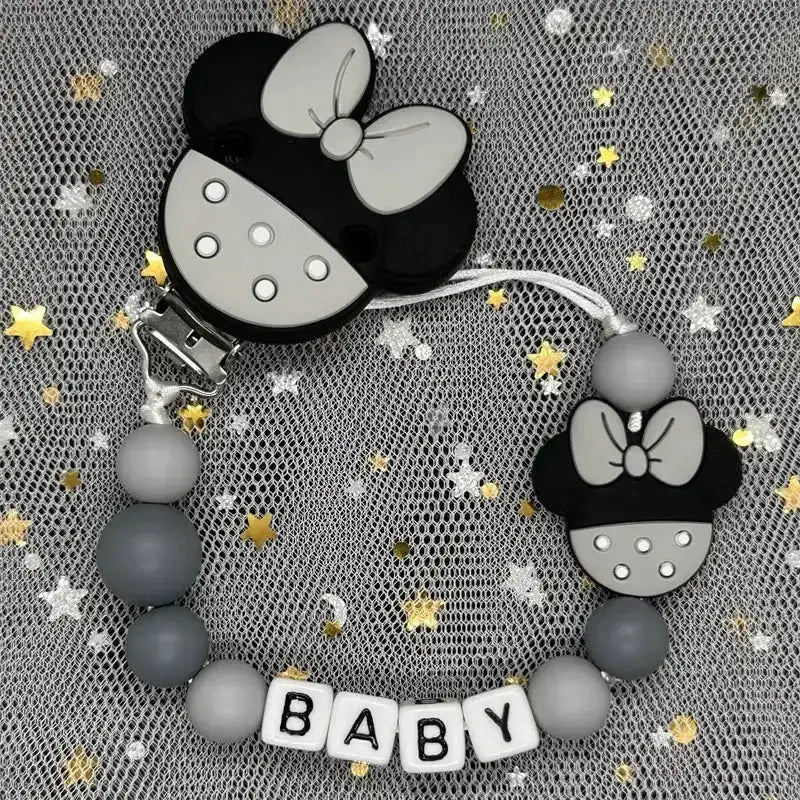 2026 Custom Name Baby Pacifier Clips Chain Silicone Beads Teether Toys Dummy Holder Russian English Name Pacifier Chain Newborn by Dropshipman