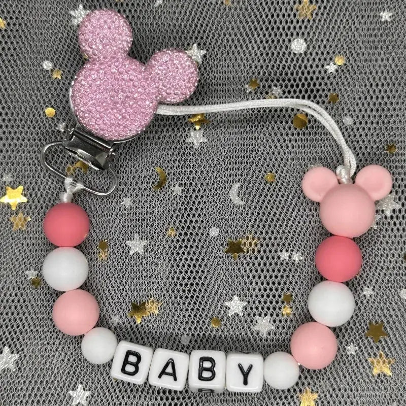 2026 Custom Name Baby Pacifier Clips Chain Silicone Beads Teether Toys Dummy Holder Russian English Name Pacifier Chain Newborn SHOPEZRA L.L.C.