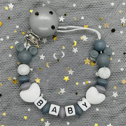 2026 Custom Name Baby Pacifier Clips Chain Silicone Beads Teether Toys Dummy Holder Russian English Name Pacifier Chain Newborn SHOPEZRA L.L.C.