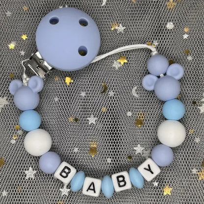 2026 Custom Name Baby Pacifier Clips Chain Silicone Beads Teether Toys Dummy Holder Russian English Name Pacifier Chain Newborn SHOPEZRA L.L.C.