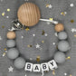2026 Custom Name Baby Pacifier Clips Chain Silicone Beads Teether Toys Dummy Holder Russian English Name Pacifier Chain Newborn SHOPEZRA L.L.C.
