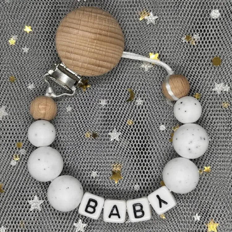 2026 Custom Name Baby Pacifier Clips Chain Silicone Beads Teether Toys Dummy Holder Russian English Name Pacifier Chain Newborn SHOPEZRA L.L.C.