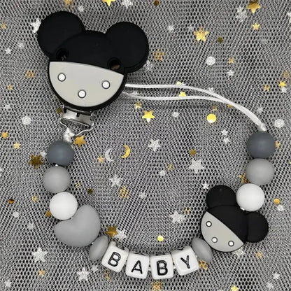 2026 Custom Name Baby Pacifier Clips Chain Silicone Beads Teether Toys Dummy Holder Russian English Name Pacifier Chain Newborn SHOPEZRA L.L.C.