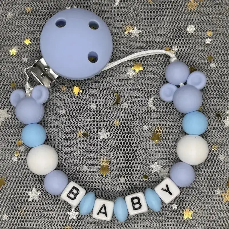 2026 Custom Name Baby Pacifier Clips Chain Silicone Beads Teether Toys Dummy Holder Russian English Name Pacifier Chain Newborn by Dropshipman