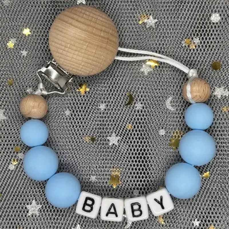 2026 Custom Name Baby Pacifier Clips Chain Silicone Beads Teether Toys Dummy Holder Russian English Name Pacifier Chain Newborn by Dropshipman