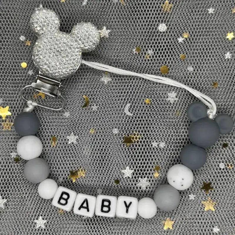 2026 Custom Name Baby Pacifier Clips Chain Silicone Beads Teether Toys Dummy Holder Russian English Name Pacifier Chain Newborn by Dropshipman