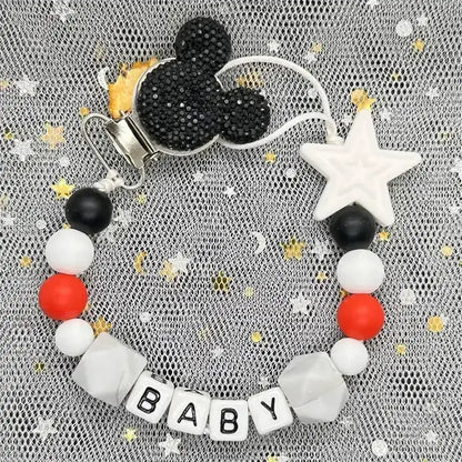 2026 Custom Name Baby Pacifier Clips Chain Silicone Beads Teether Toys Dummy Holder Russian English Name Pacifier Chain Newborn by Dropshipman