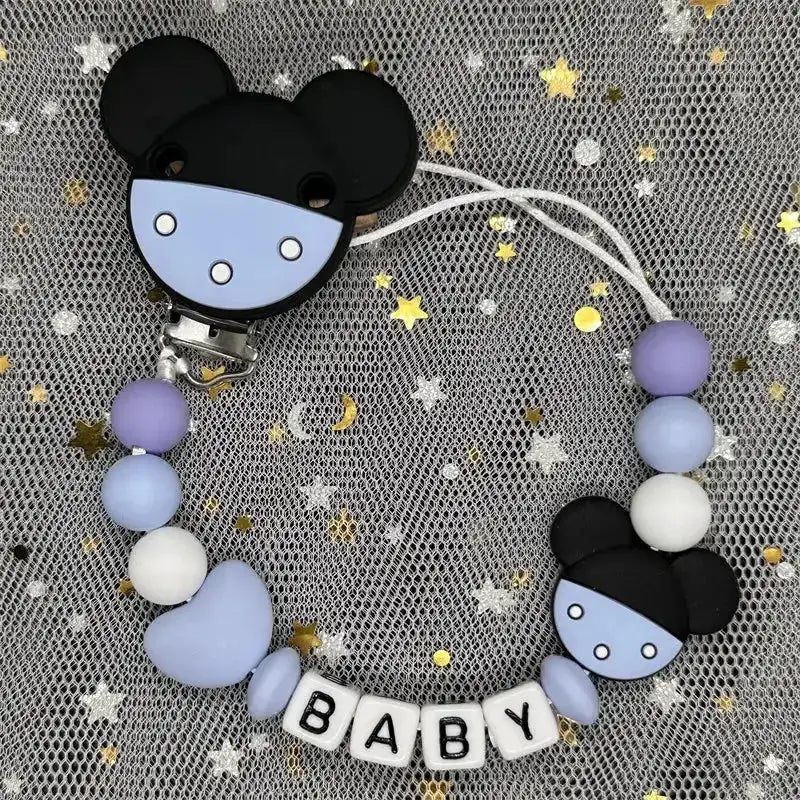 2026 Custom Name Baby Pacifier Clips Chain Silicone Beads Teether Toys Dummy Holder Russian English Name Pacifier Chain Newborn by Dropshipman