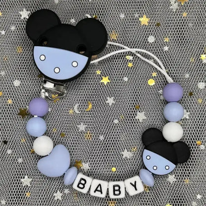 2026 Custom Name Baby Pacifier Clips Chain Silicone Beads Teether Toys Dummy Holder Russian English Name Pacifier Chain Newborn by Dropshipman