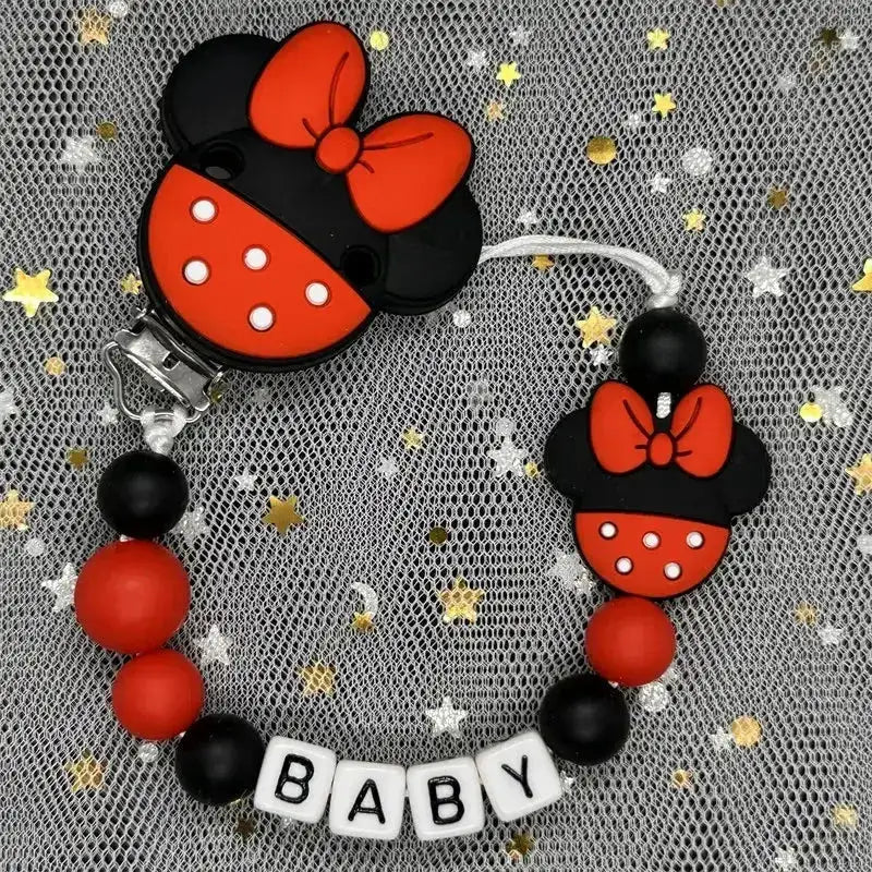 2026 Custom Name Baby Pacifier Clips Chain Silicone Beads Teether Toys Dummy Holder Russian English Name Pacifier Chain Newborn by Dropshipman