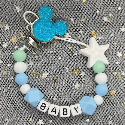2026 Custom Name Baby Pacifier Clips Chain Silicone Beads Teether Toys Dummy Holder Russian English Name Pacifier Chain Newborn by Dropshipman