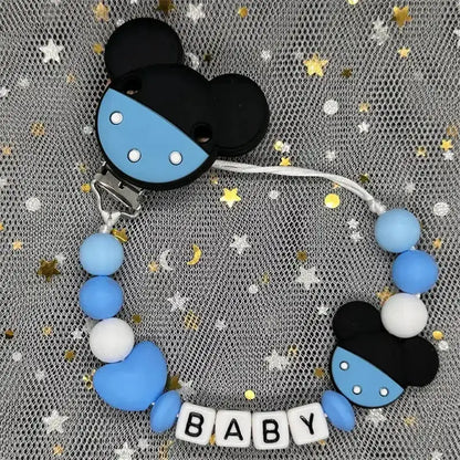 2026 Custom Name Baby Pacifier Clips Chain Silicone Beads Teether Toys Dummy Holder Russian English Name Pacifier Chain Newborn by Dropshipman