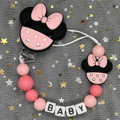 2026 Custom Name Baby Pacifier Clips Chain Silicone Beads Teether Toys Dummy Holder Russian English Name Pacifier Chain Newborn by Dropshipman