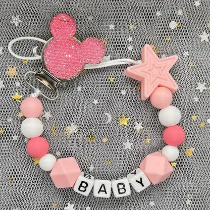 2026 Custom Name Baby Pacifier Clips Chain Silicone Beads Teether Toys Dummy Holder Russian English Name Pacifier Chain Newborn by Dropshipman