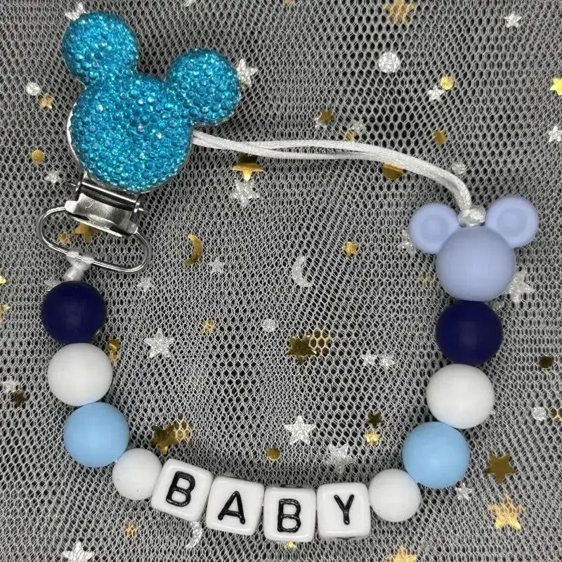 2026 Custom Name Baby Pacifier Clips Chain Silicone Beads Teether Toys Dummy Holder Russian English Name Pacifier Chain Newborn by Dropshipman