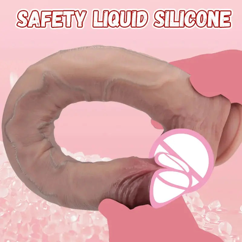 42.5cm realistic black dildo with strong suction cup, lifelike silicone sex toy for vaginal and anal stimulation by SHOPEZRA L.L.C.