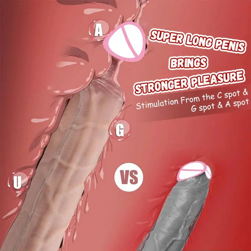 Large 42.5cm realistic black silicone dildo with strong suction cup, ideal for vaginal and anal stimulation, by SHOPEZRA L.L.C.