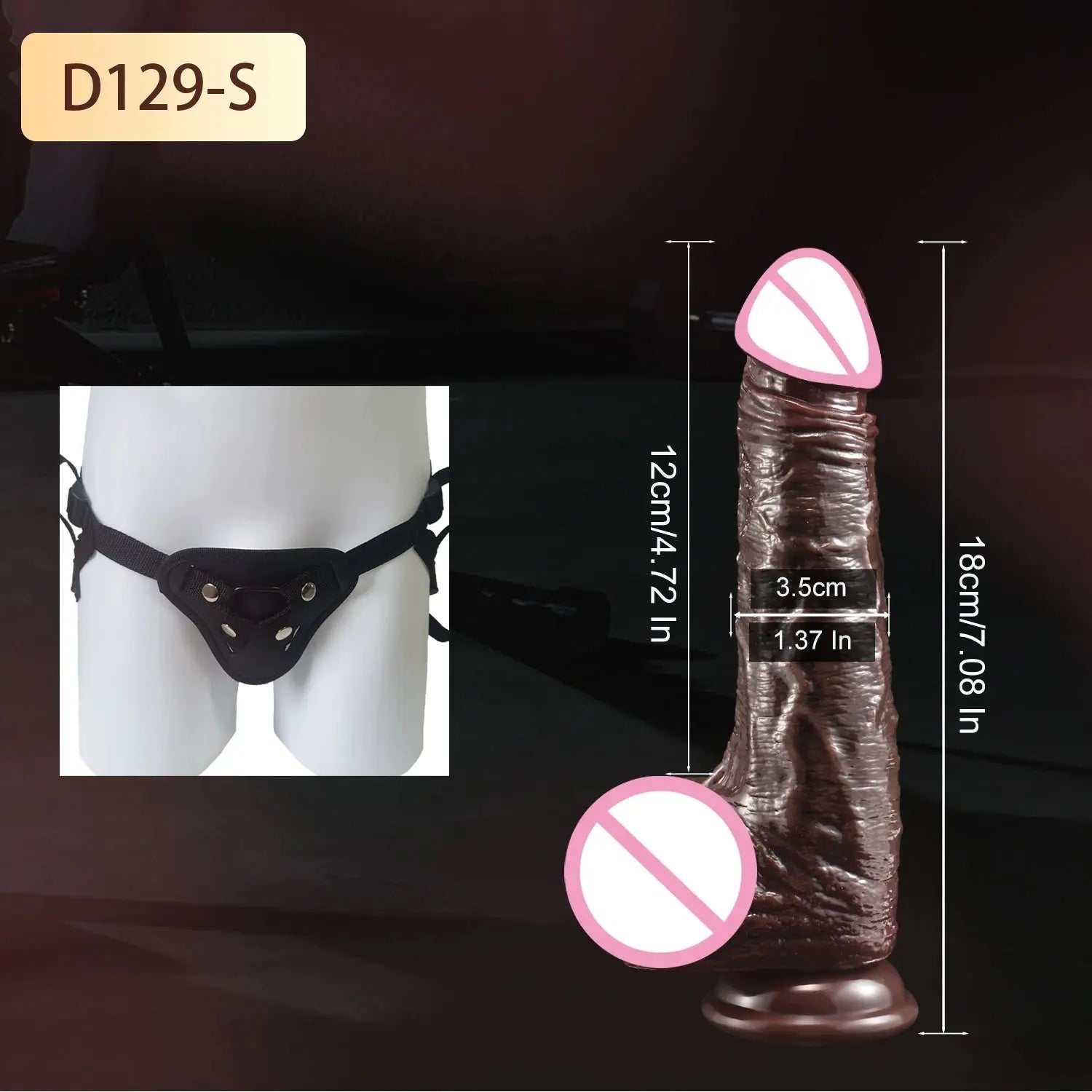 Realistic dildo for female masturbation by SHOPEZRA L.L.C., featuring skin sliding, foreskin, and large penis for adult pleasure.