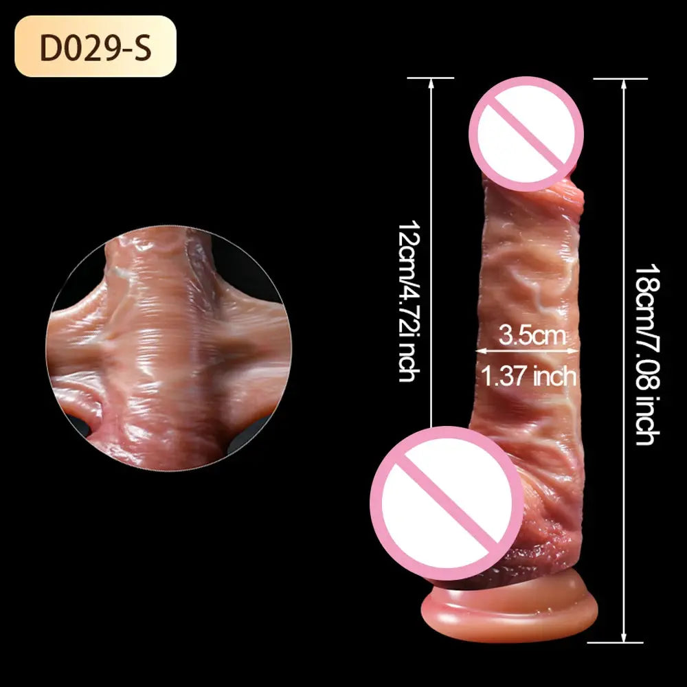 Super realistic dildo for female masturbation with sliding skin, foreskin, and large penis design, adult sex toy for women.