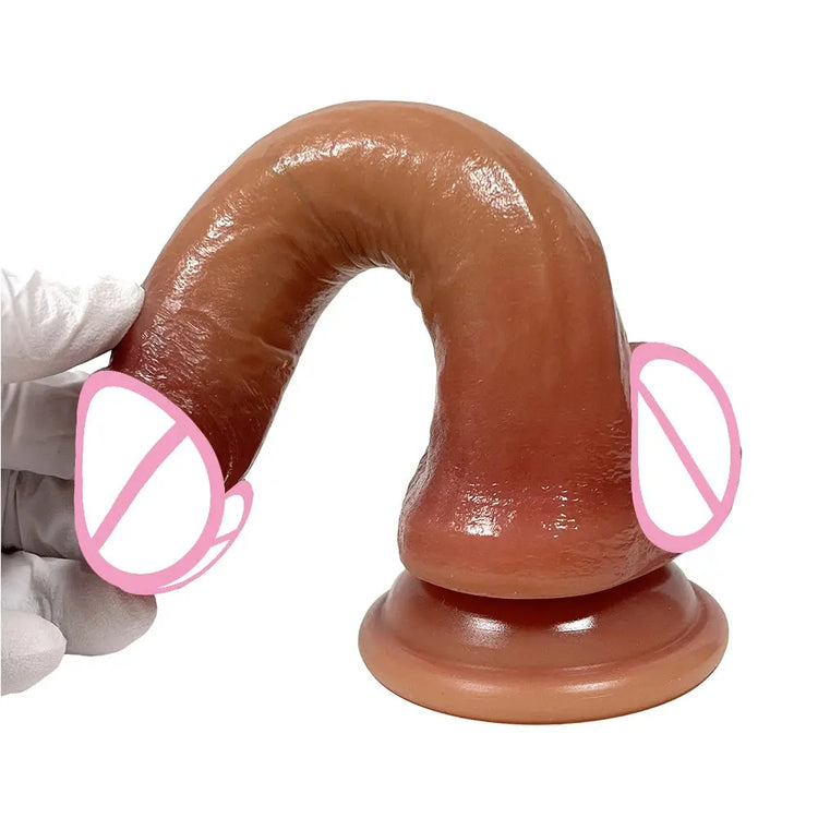 Realistic 7.5-inch silicone dildo by SHOPEZRA L.L.C. with detailed, lifelike texture and smooth surface for adult pleasure.